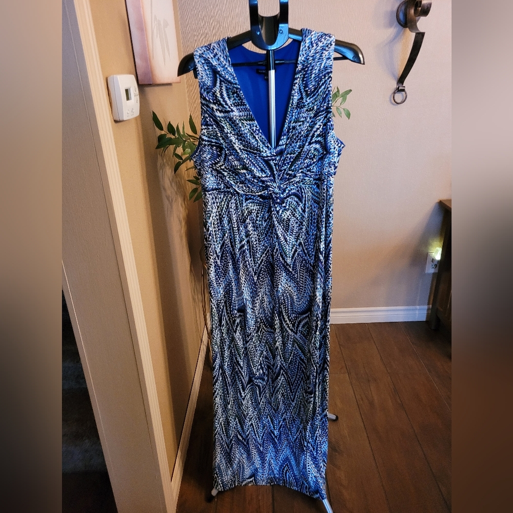 Mario Serrani Blue and Black Maxi Dress